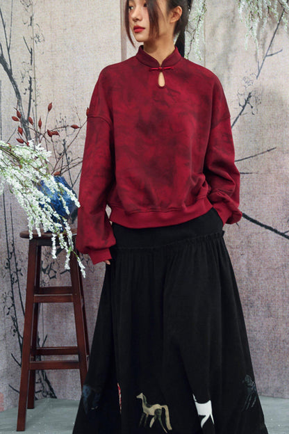 Gradient Stand Collar Shirt