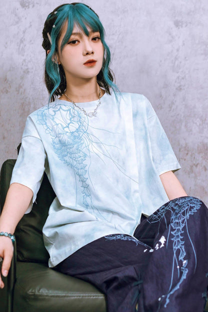 Blue Realm Tie-dye Top