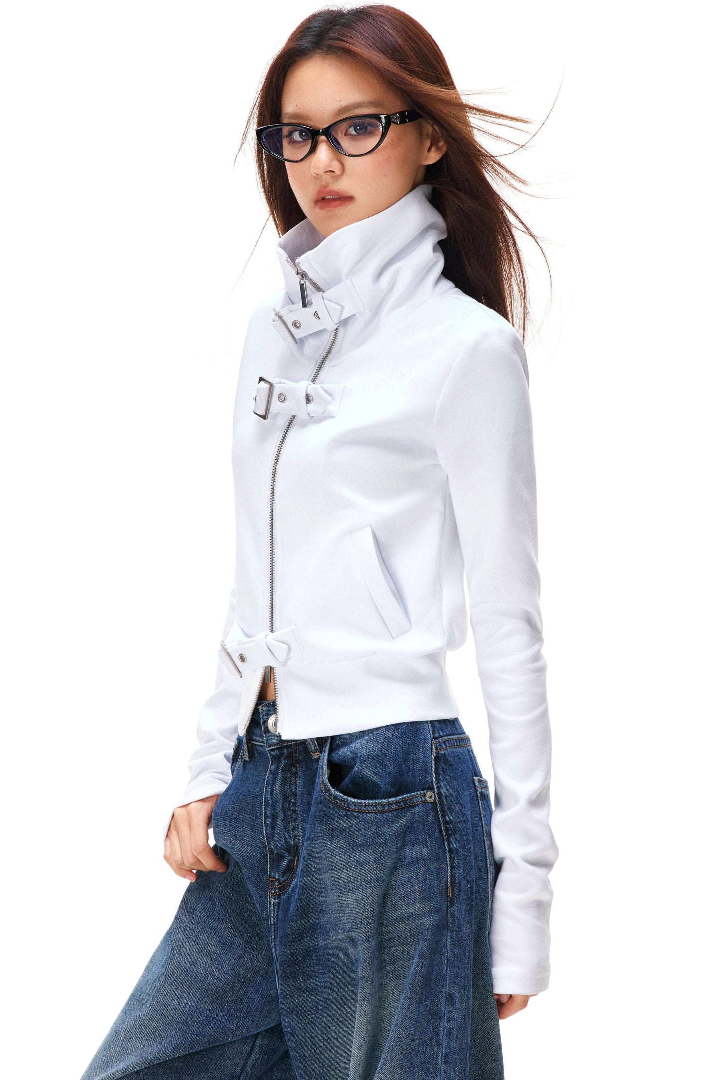 Cyberpunk Slim Fit Zip Tops