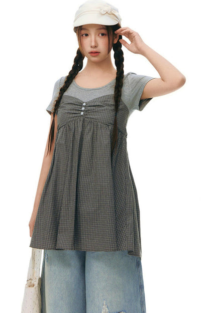Fake Two-piece Cotton Top