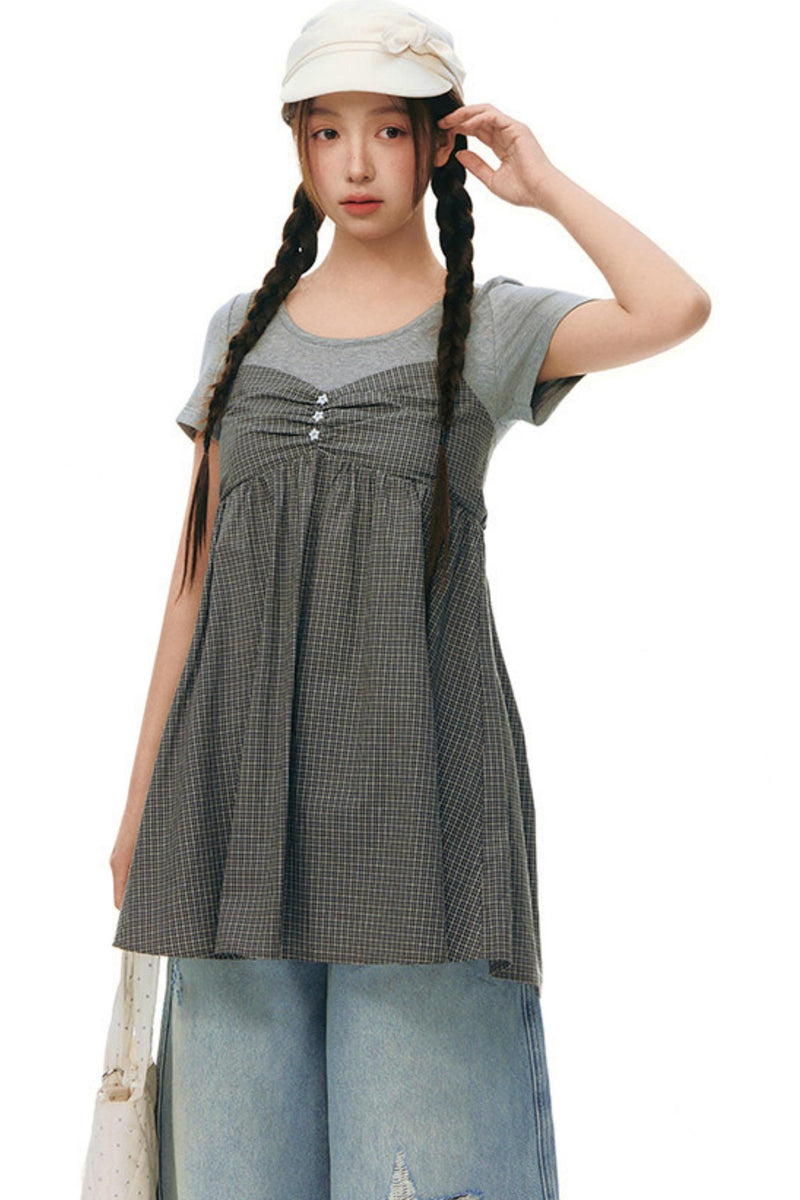Fake Two-piece Cotton Top