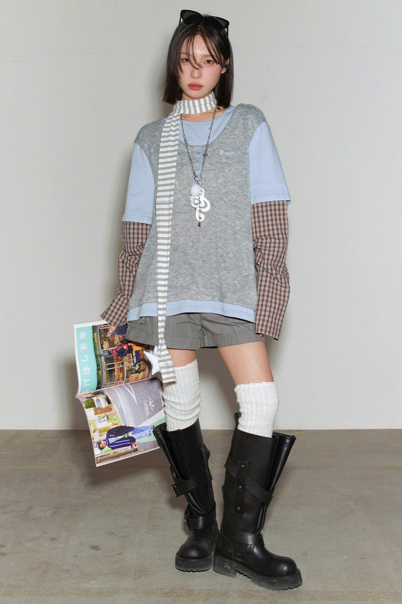 Gravity Patchwork Color Block Top