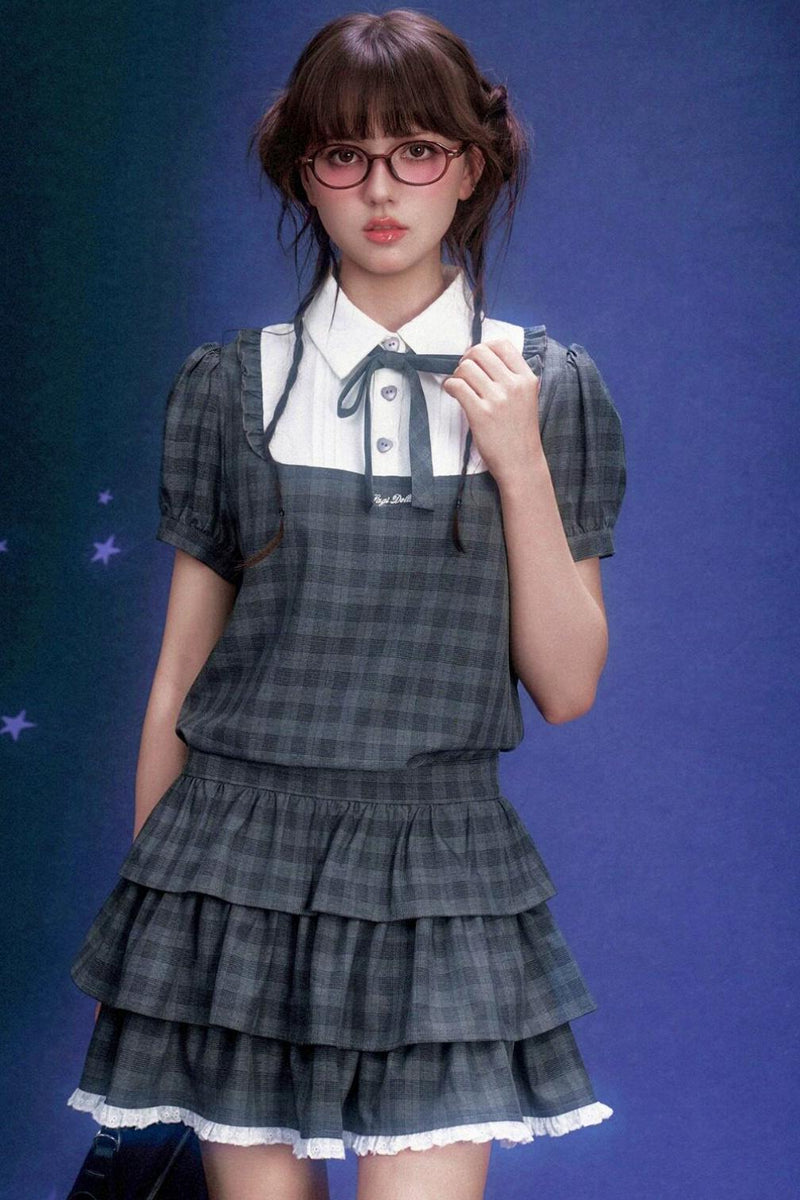 Plaid Tiered Dress