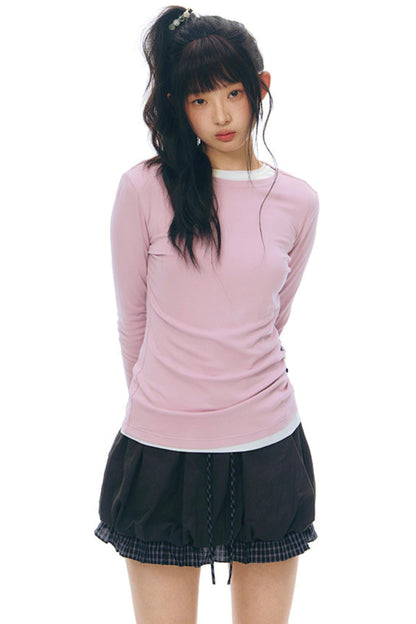 Y2k Button Layered Top