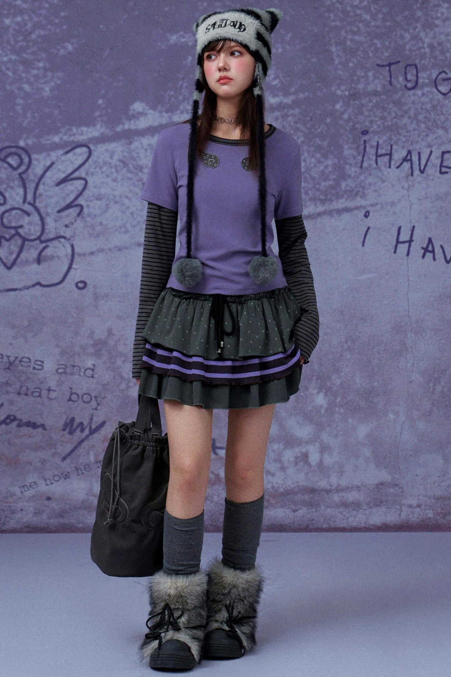 Sweet Black and Purple Tops