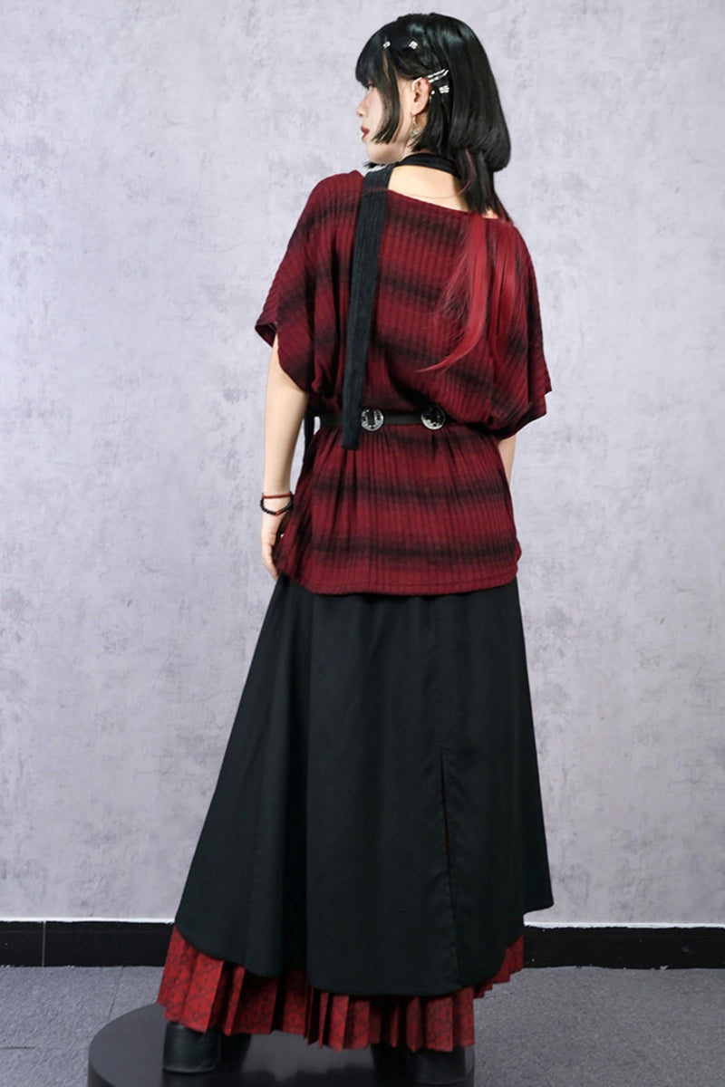 Striped Knit Batwing Sweater