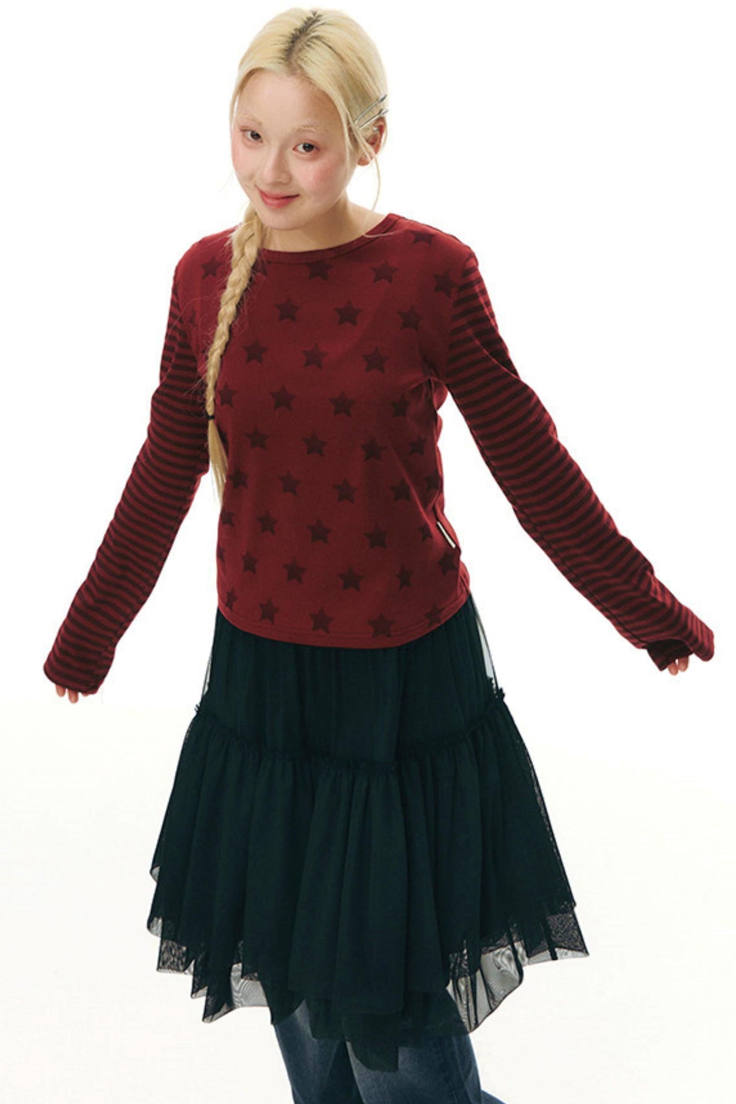 Star Striped Patchwork Top