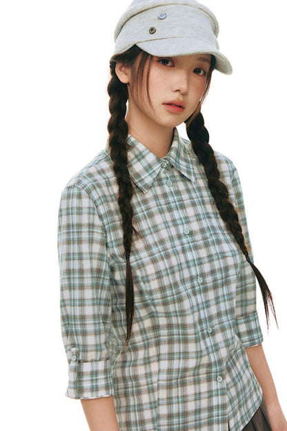 Plaid Y2k Fitted Top