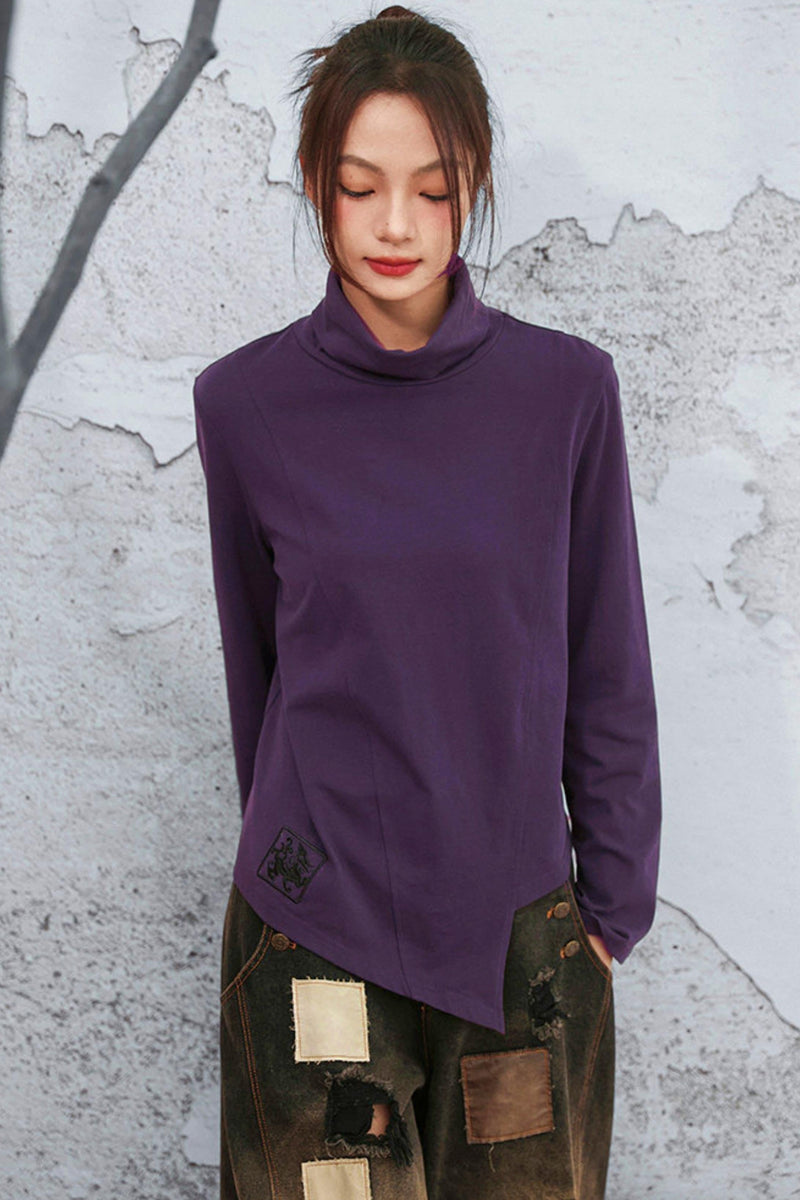 Mode Purple Turtleneck Top