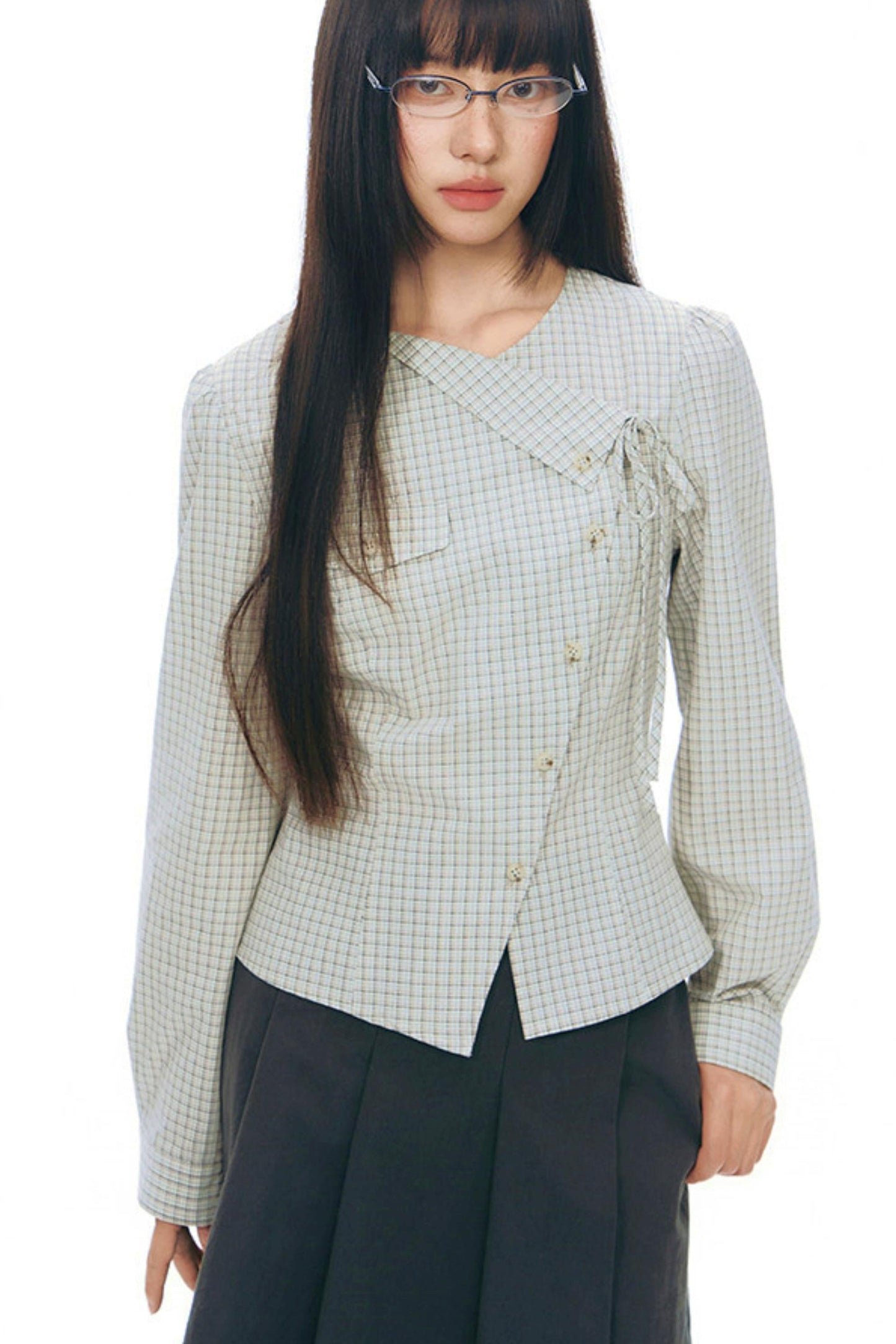 Y2k Small Checkered Shirt + Skirt