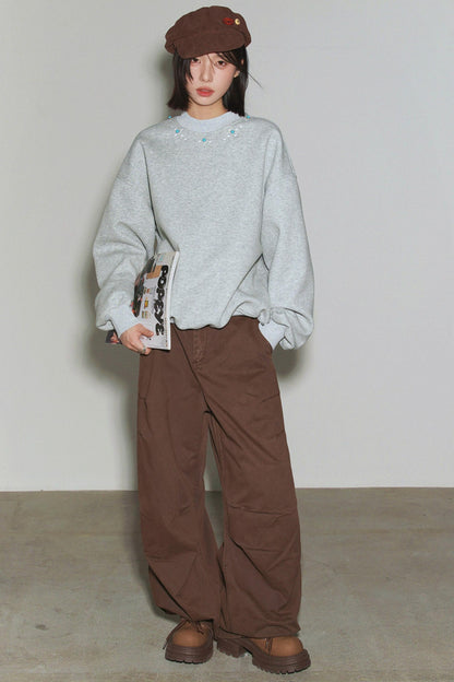 Gemstone Decorated Sweatshirt