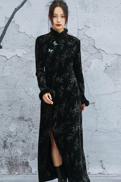 Bamboo Leaf Cheongsam Dress