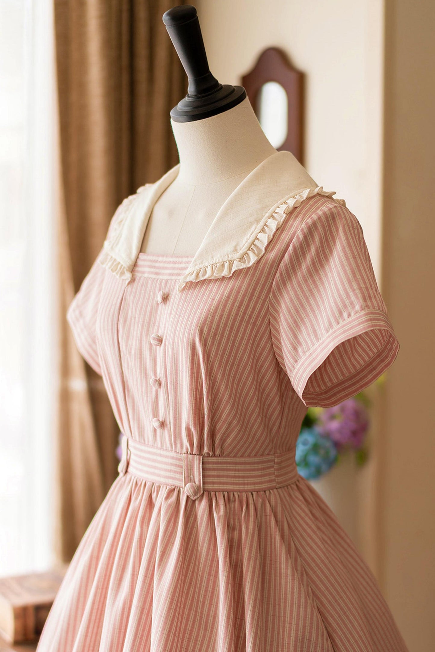 French Retro Linen Dress