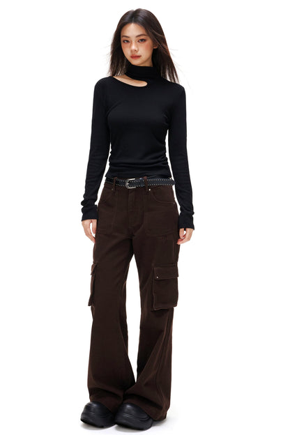 Cut Design Turtleneck Top