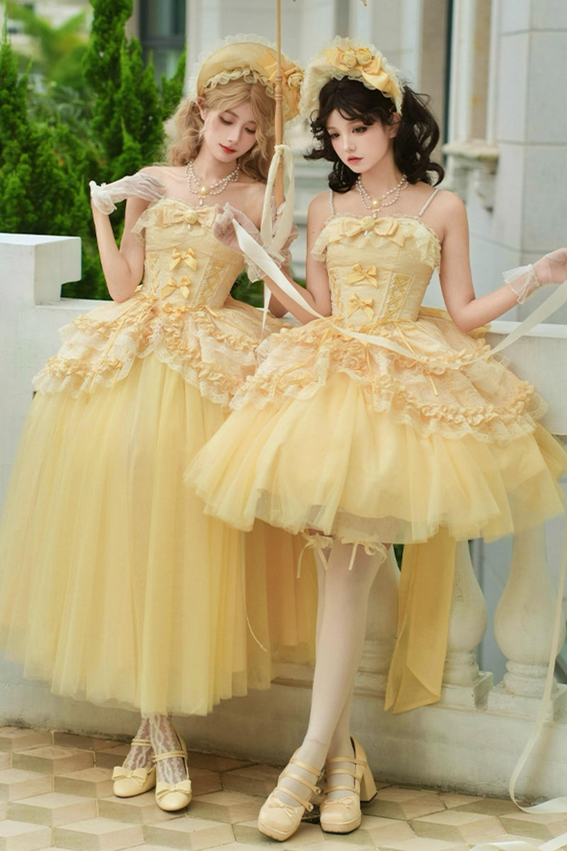 Flower Sweet Mesh Corset Lolita Set