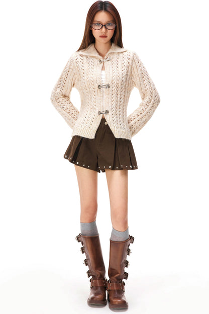 Y2k Hollow Out Knit Cardigan