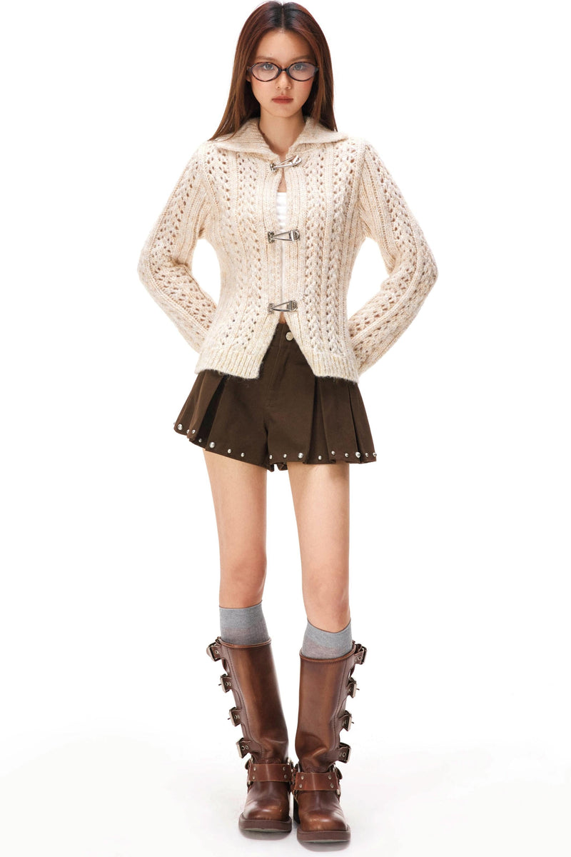 Y2k Hollow Out Knit Cardigan