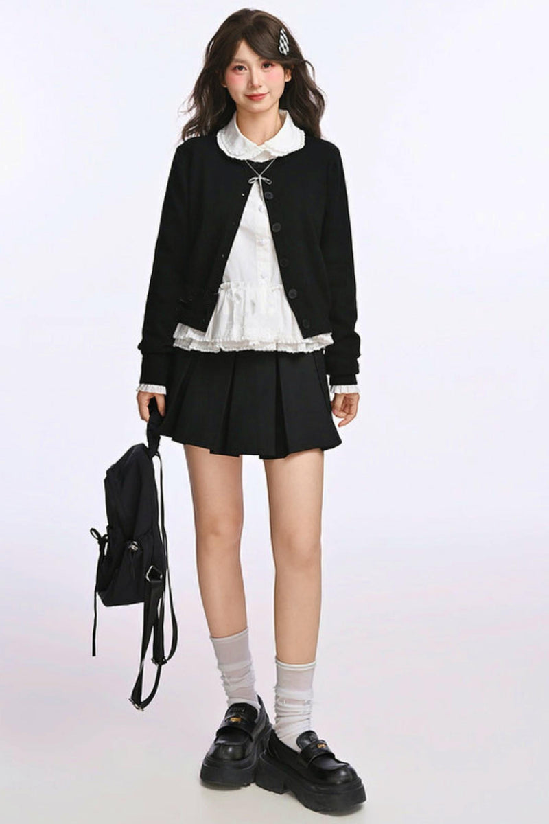 Double Layer Lace Doll Collar Blouse