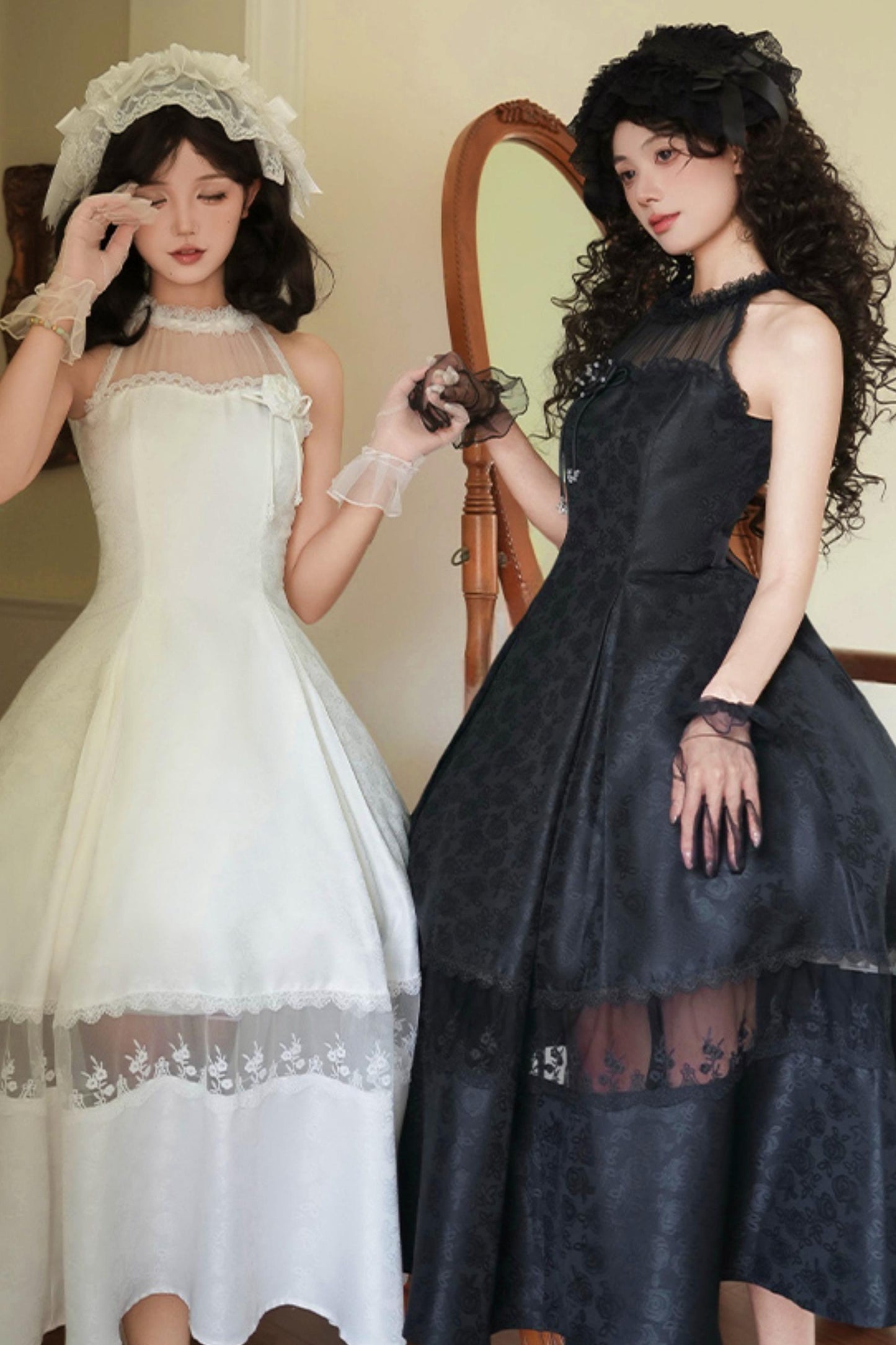 Mist Flower Halter Neck Twin Dress
