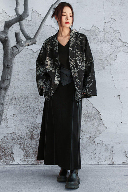Knitted Leather Patchwork Dress