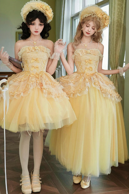 Flower Sweet Mesh Corset Lolita Set
