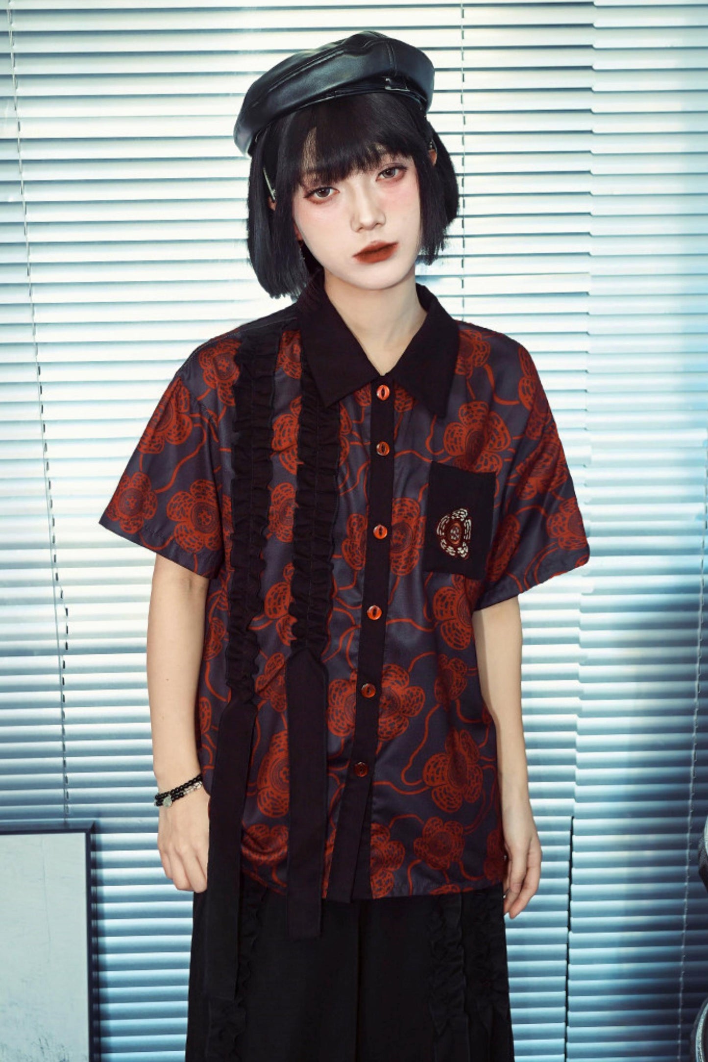 Color Blocked Lace Blouse