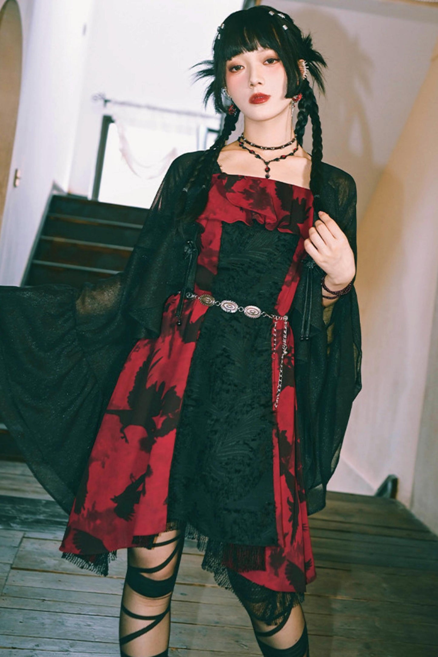 Dark Crow Chiffon Dress