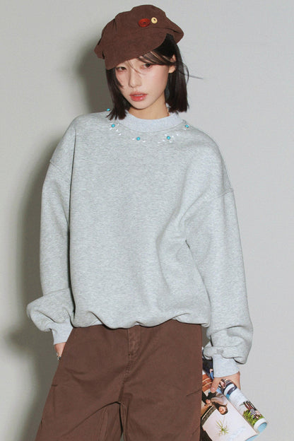 Gemstone Decorated Sweatshirt