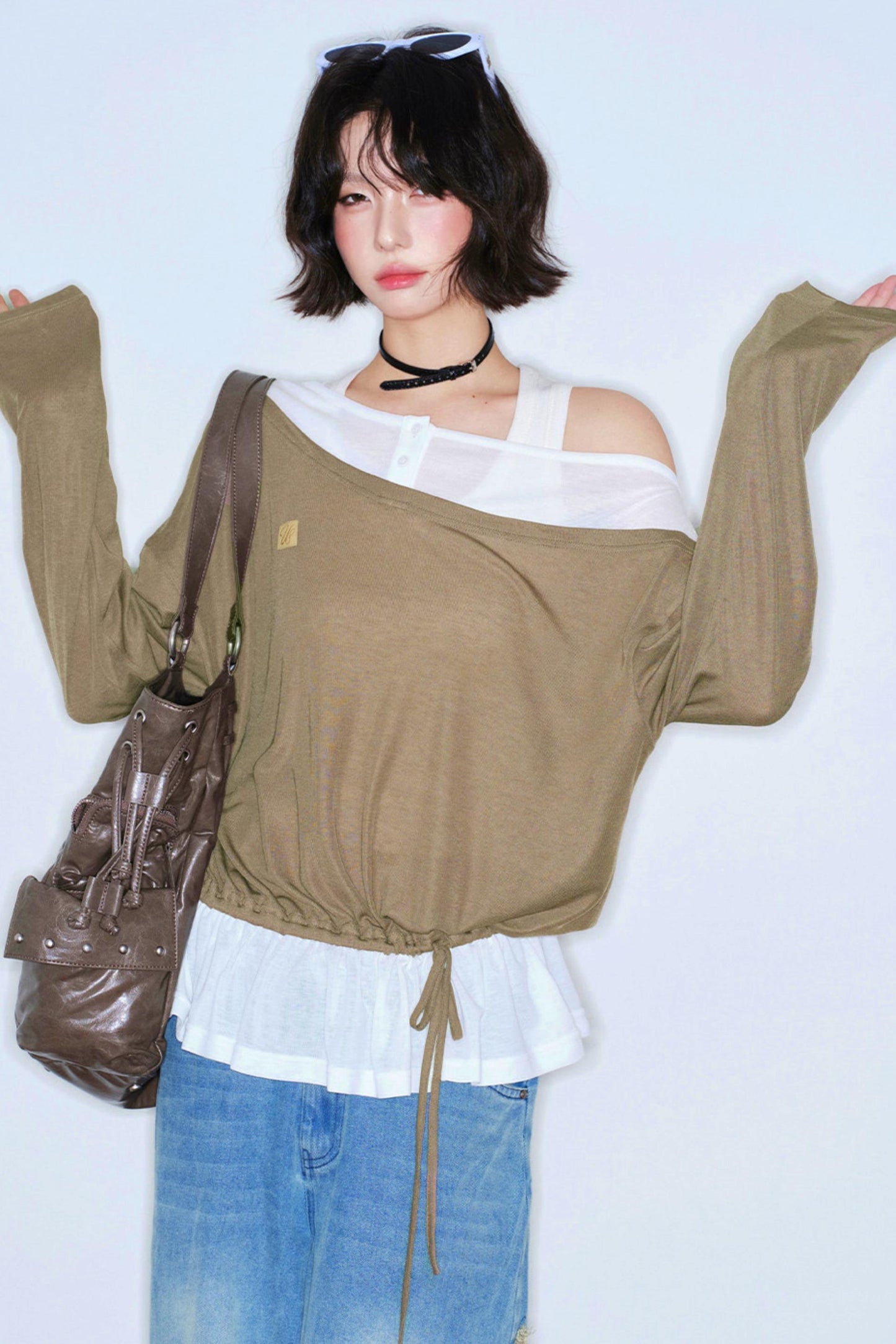Asymmetrical Off Shoulder Top