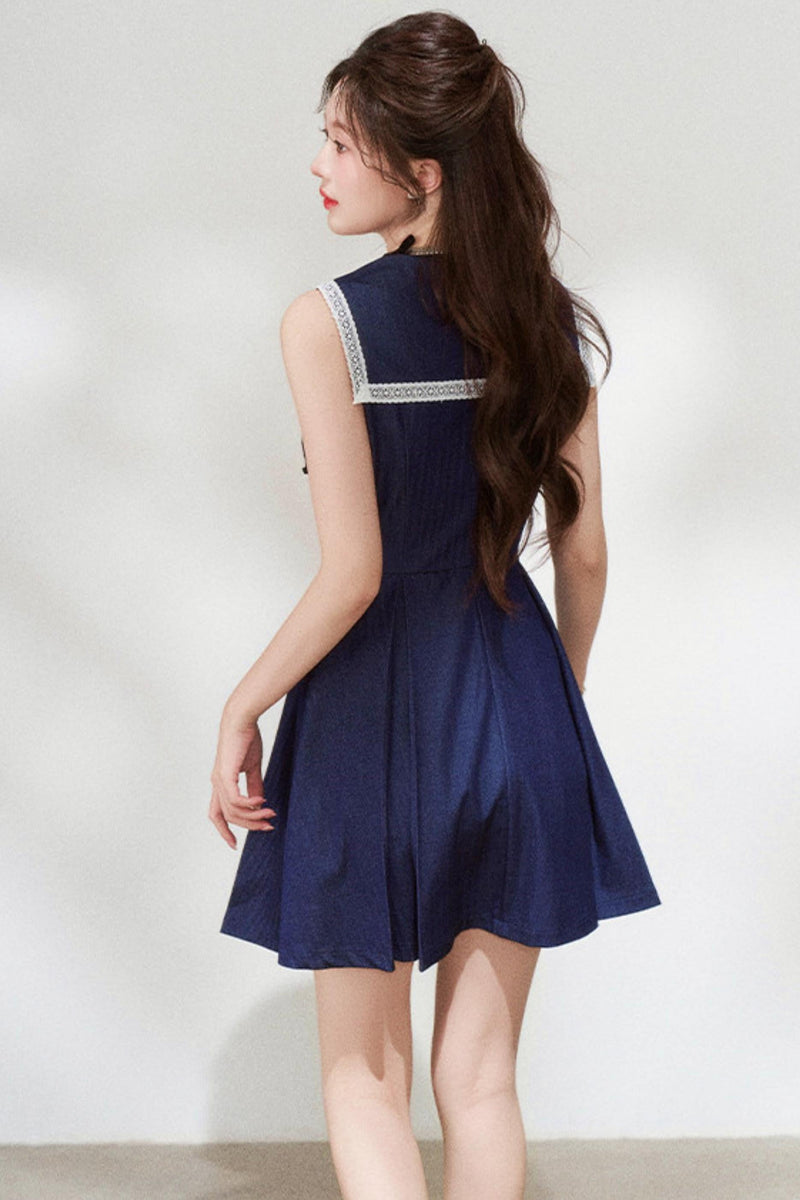 French Sailor Sleeveless Dress