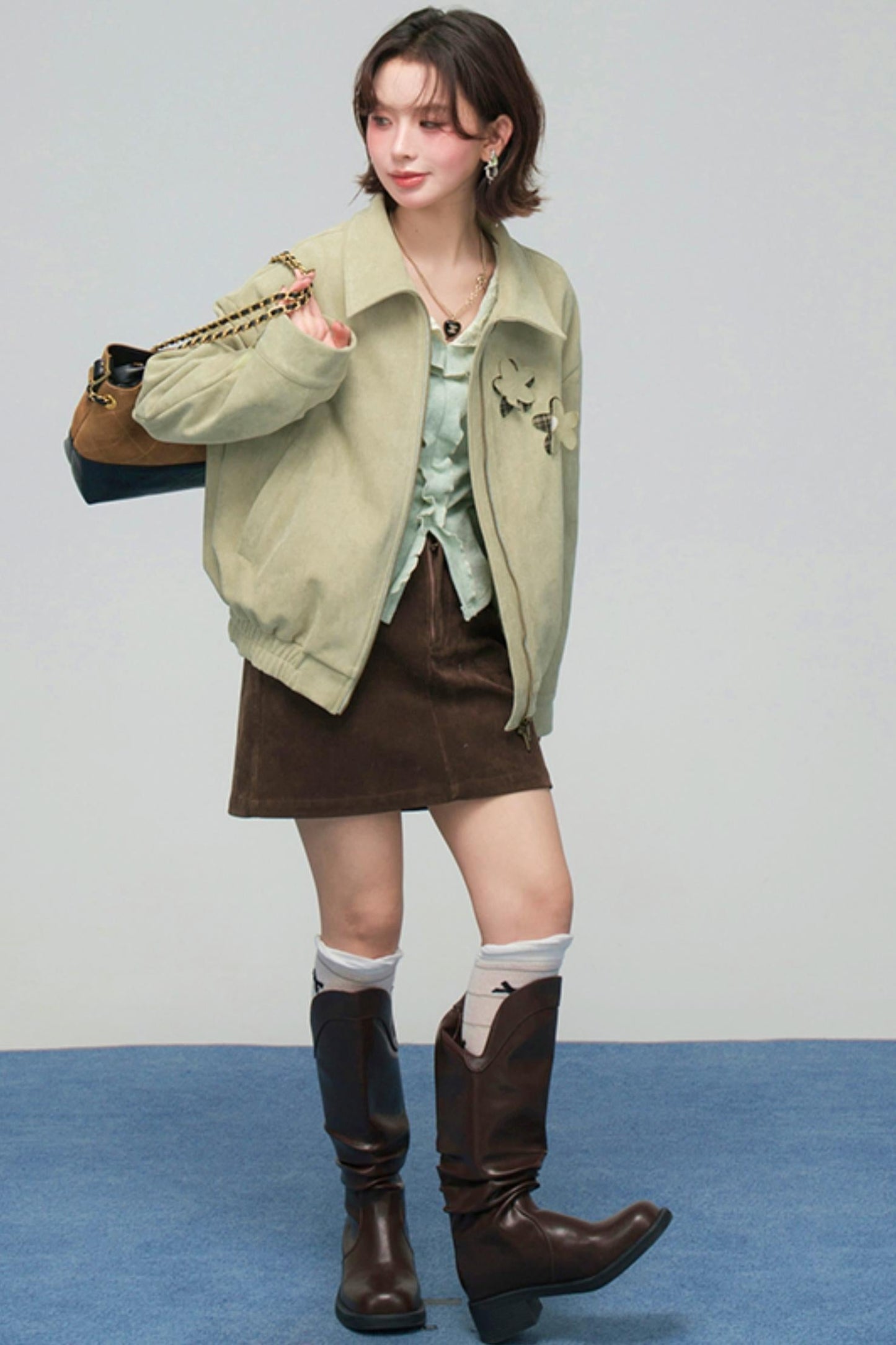 Retro Patchwork Jacket + Skirt