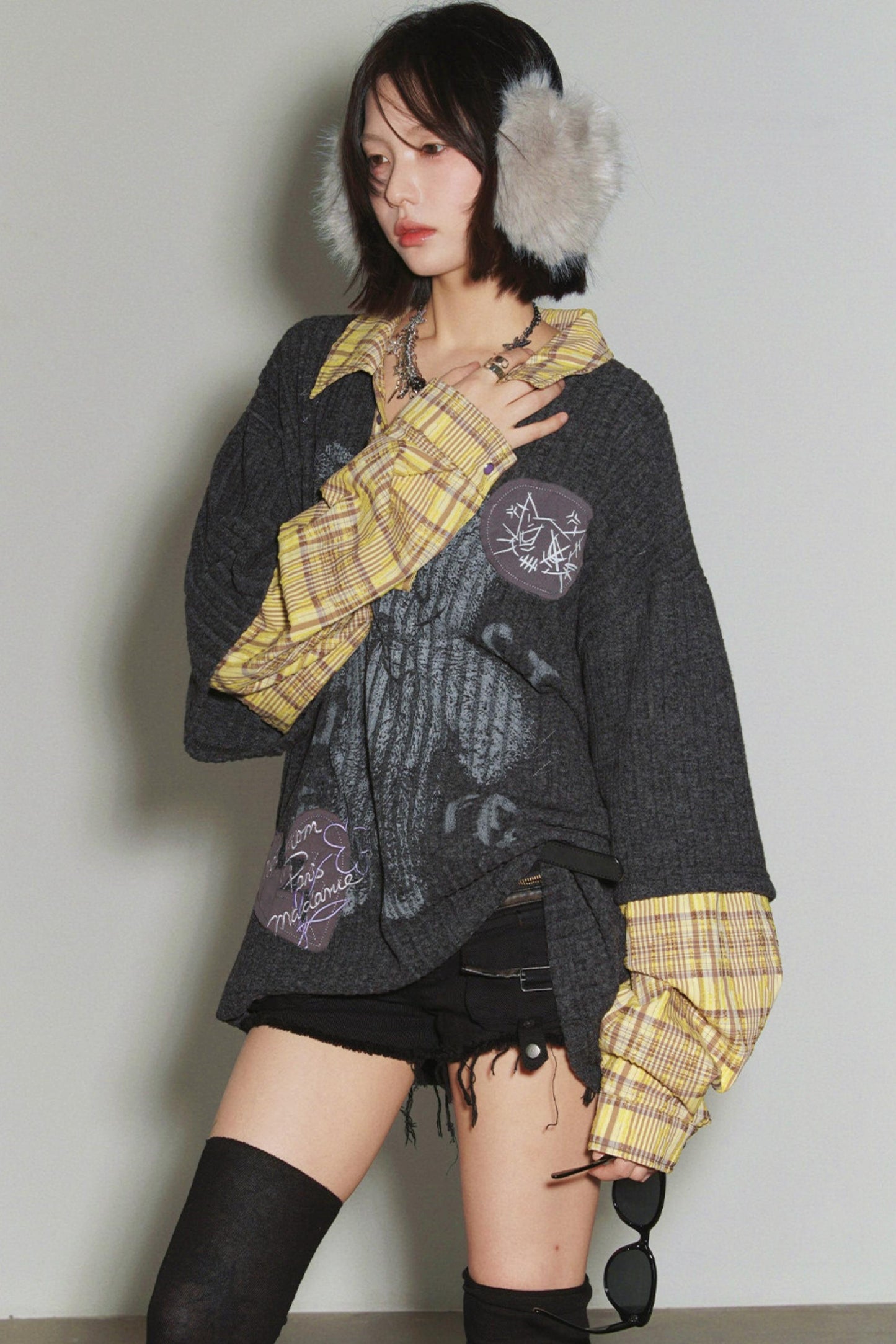 American Plaid Shirt Layered Top