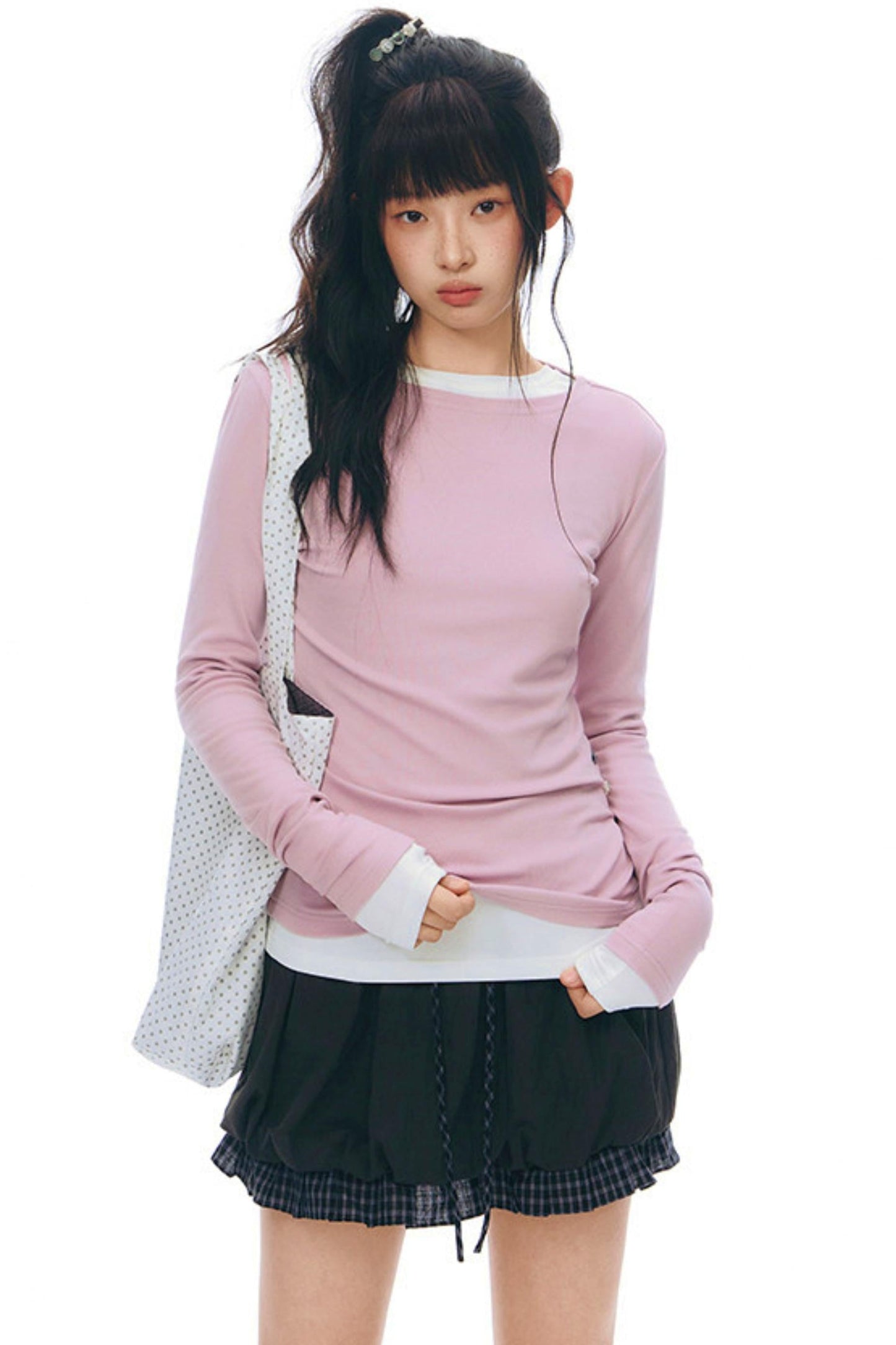 Y2k Button Layered Top