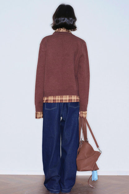 Fake Two Piece Knit Sweater