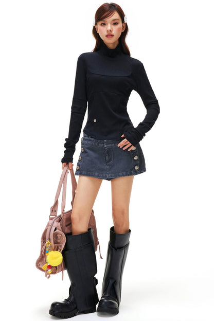 Slim Base Turtle Neck Top