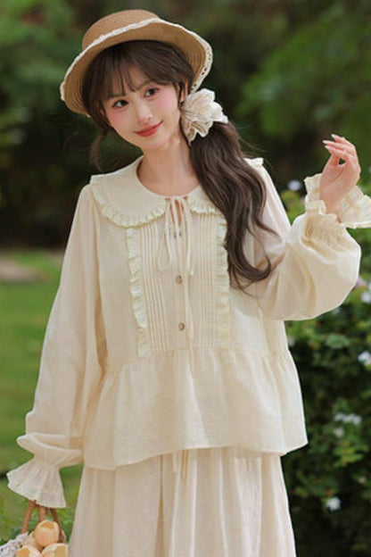 Pure Cotton Doll Collar Blouse
