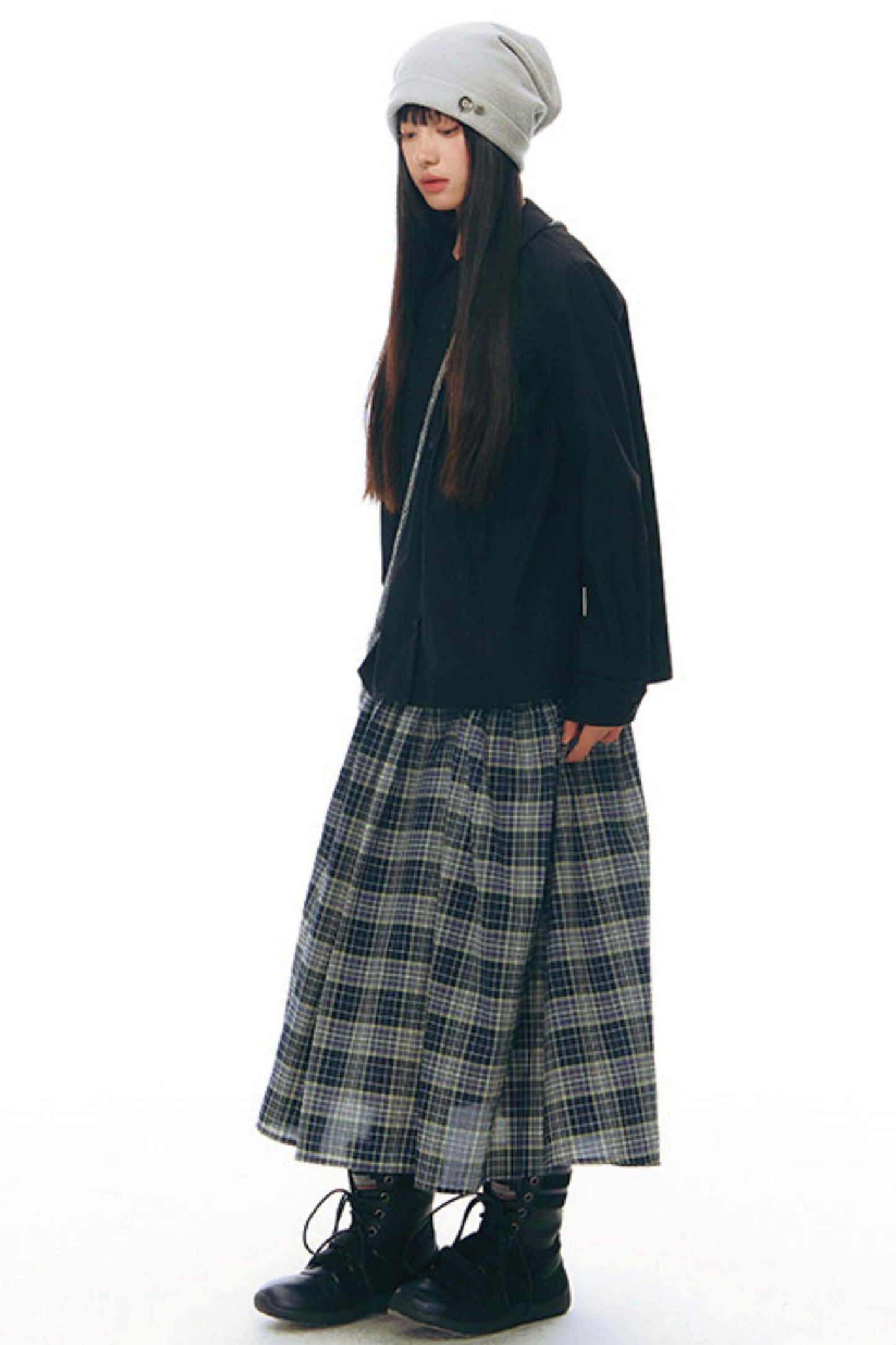 Doll Collar Pleated Cotton Blouse