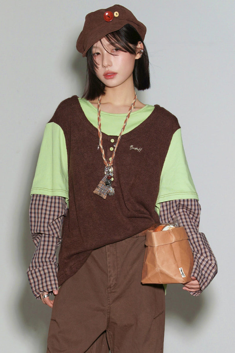 Gravity Patchwork Color Block Top