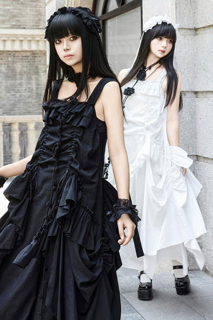 Adjustable Strap Pocket Long Dress