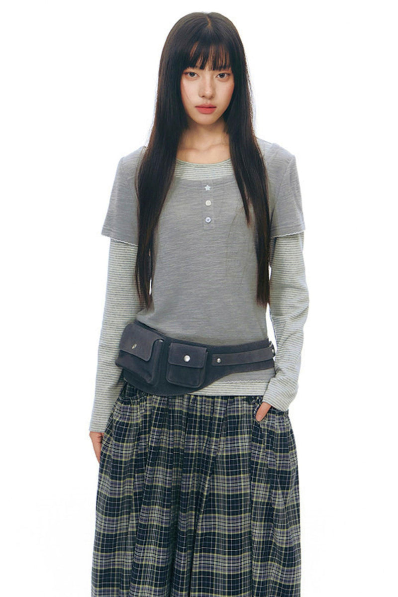 Contrast Color Layered Top