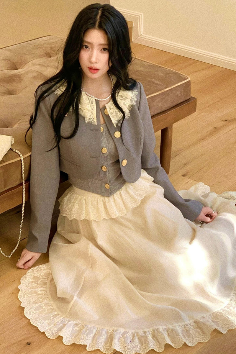 French Wreath Jacket + Top + Skirt