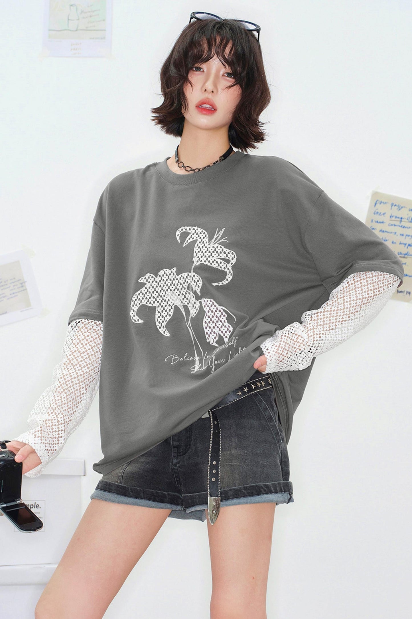 Shadow Weaving Lace Top