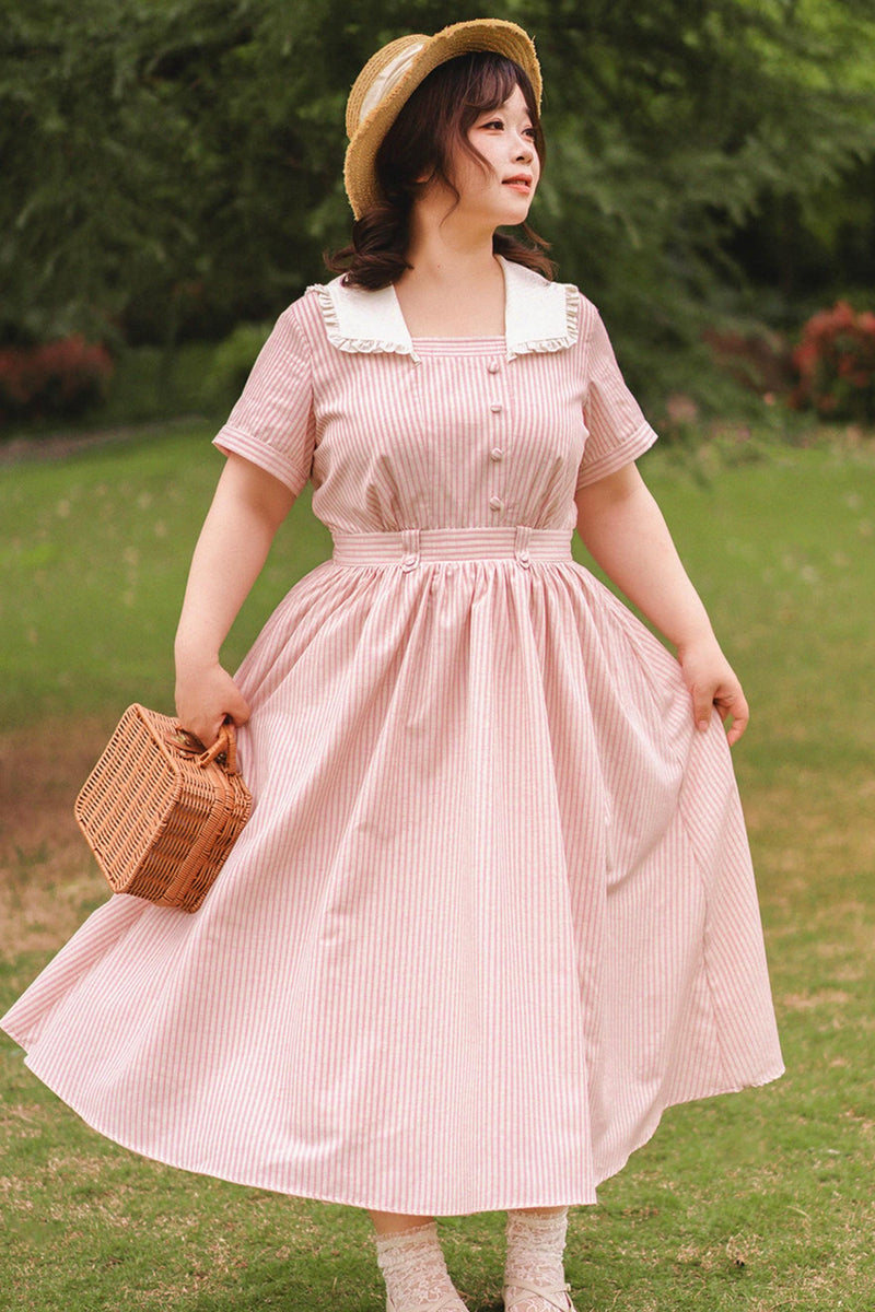 French Retro Linen Dress