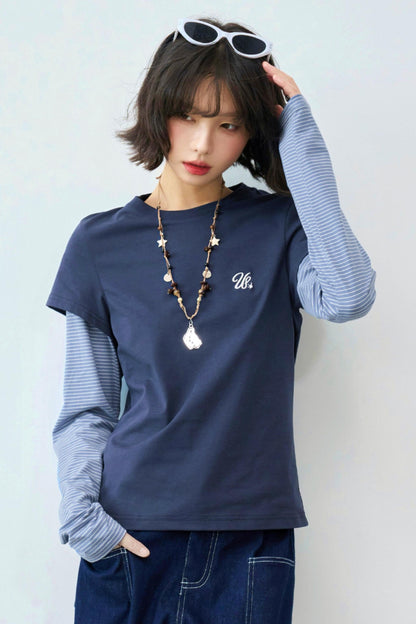 Color Blocked Long Sleeve Top