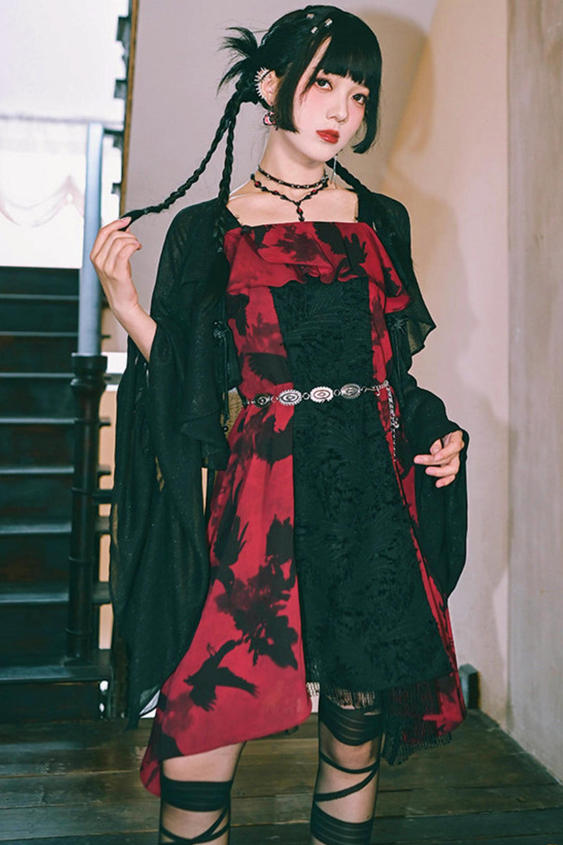 Dark Crow Chiffon Dress