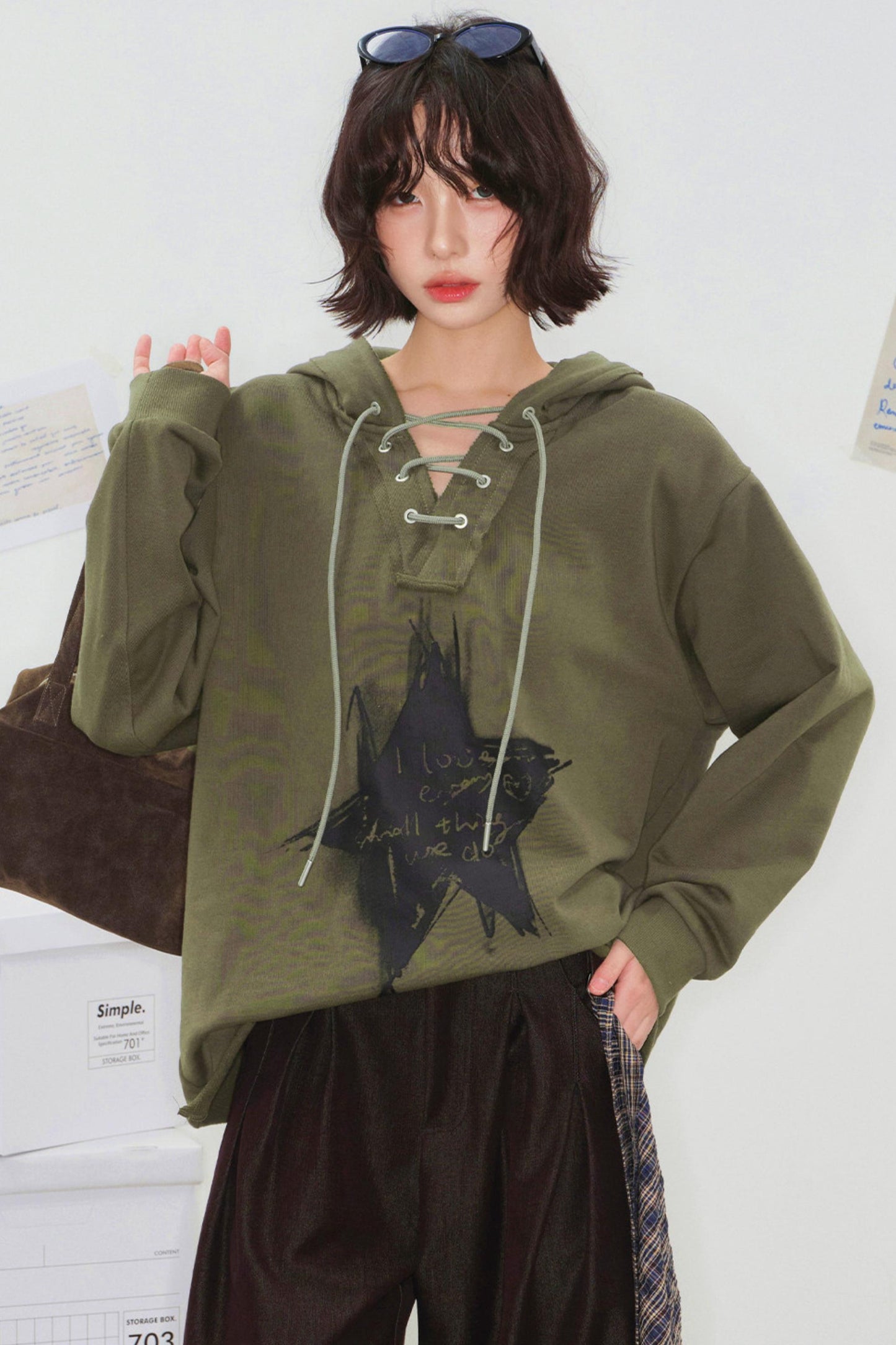 Mode Star Loose Hoodie Top