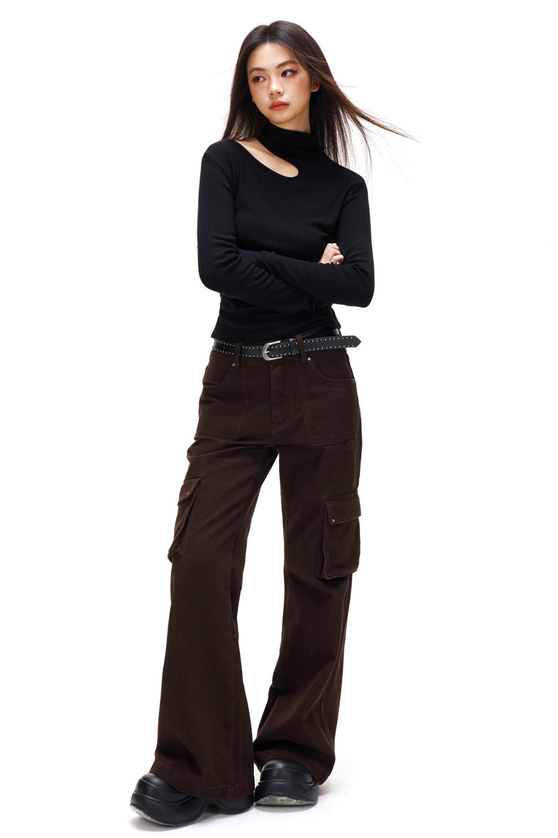 Cut Design Turtleneck Top