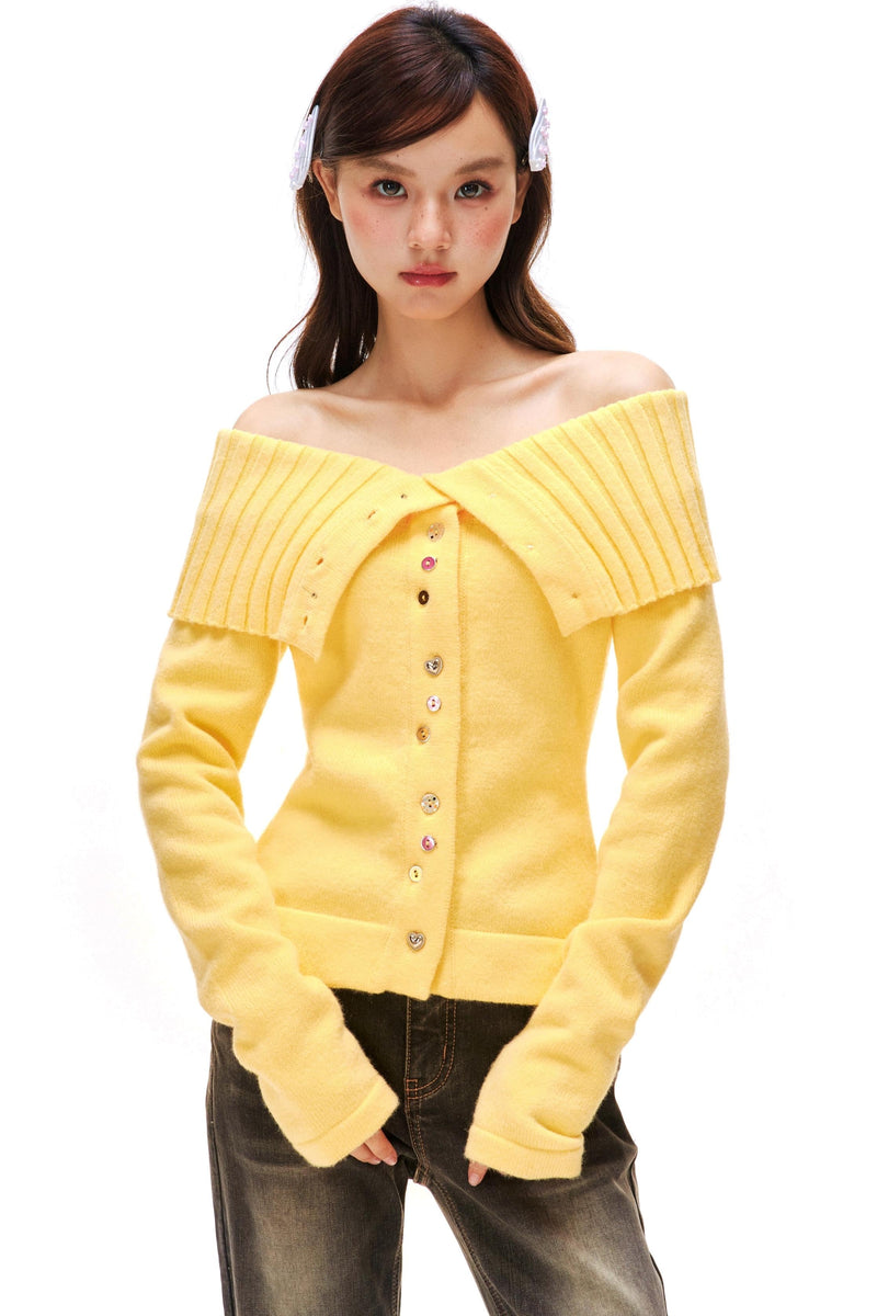 Off-shoulder Knit Sweater