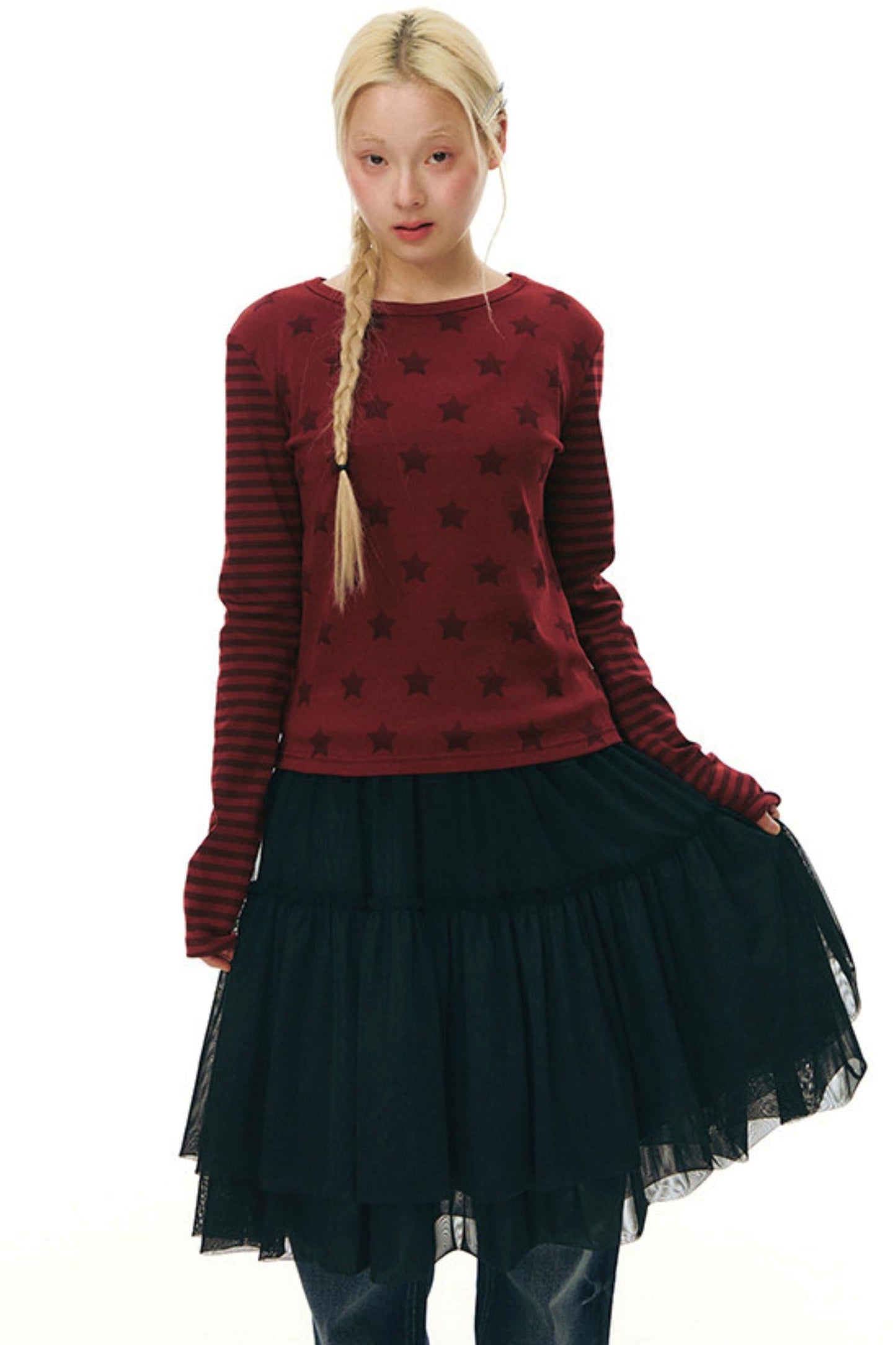 Star Striped Patchwork Top