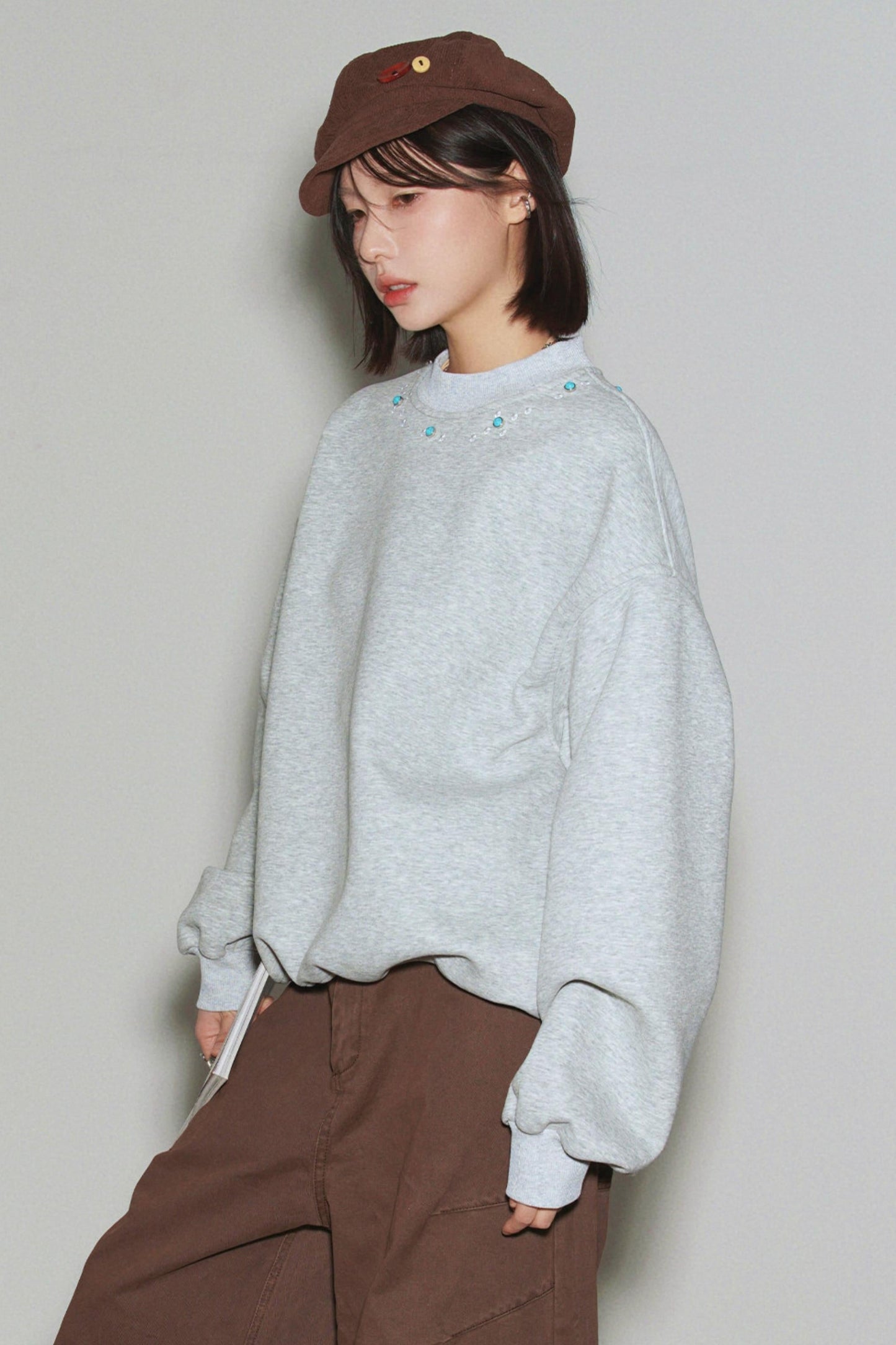 Gemstone Decorated Sweatshirt